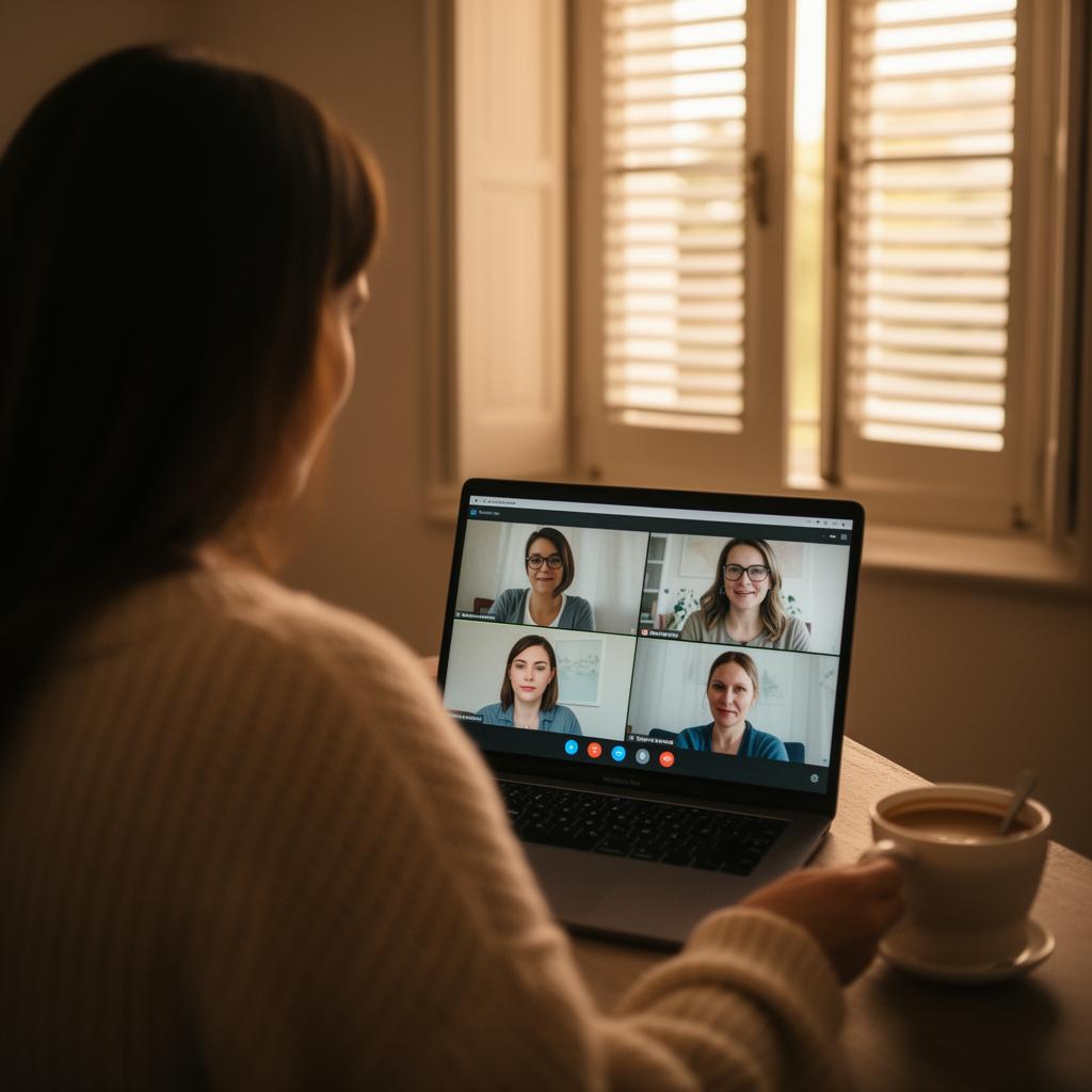 Sessão de telepsicologia em português, de casa